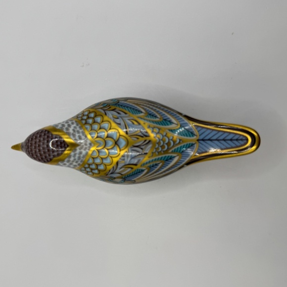 Royal Crown Derby Blackcap Warbler bone china paperweight figurine. Gold Stopper - Picture 7 of 10